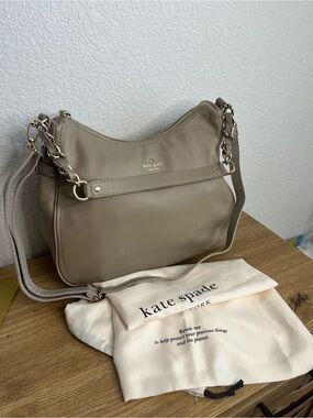 Kate Spade Cobble Hill Finley Leather Hobo Bag Set Taupe